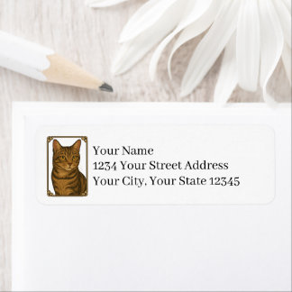 Étiquettes d'adresse de retour de chat tigré
