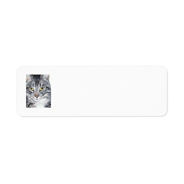 Étiquettes d'adresse de retour de chat tigré (Devant)