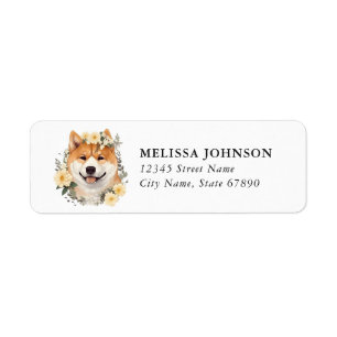 Étiquettes d'adresse de retour de chien Akita