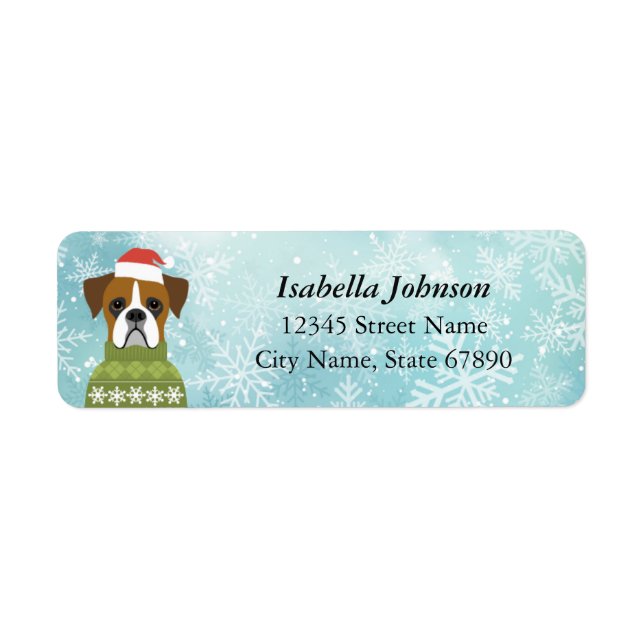 Étiquettes d'adresse de retour de chien de boîte (Devant)