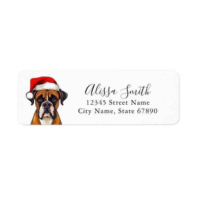 Étiquettes d'adresse de retour de chien de boîte (Devant)