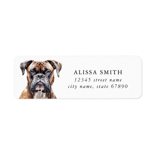 Étiquettes d'adresse de retour de chien de boîte (Devant)