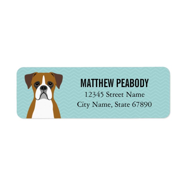 Étiquettes d'adresse de retour de chien de boîte (Devant)
