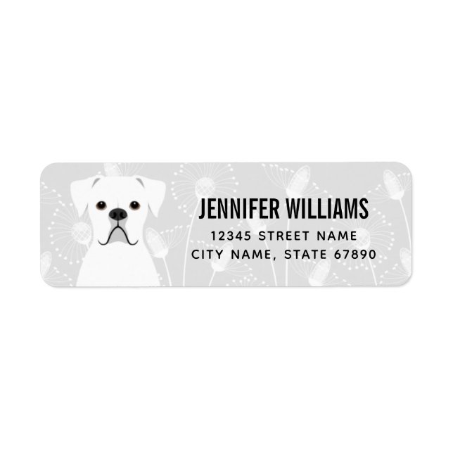 Étiquettes d'adresse de retour de chien de boîte (Devant)