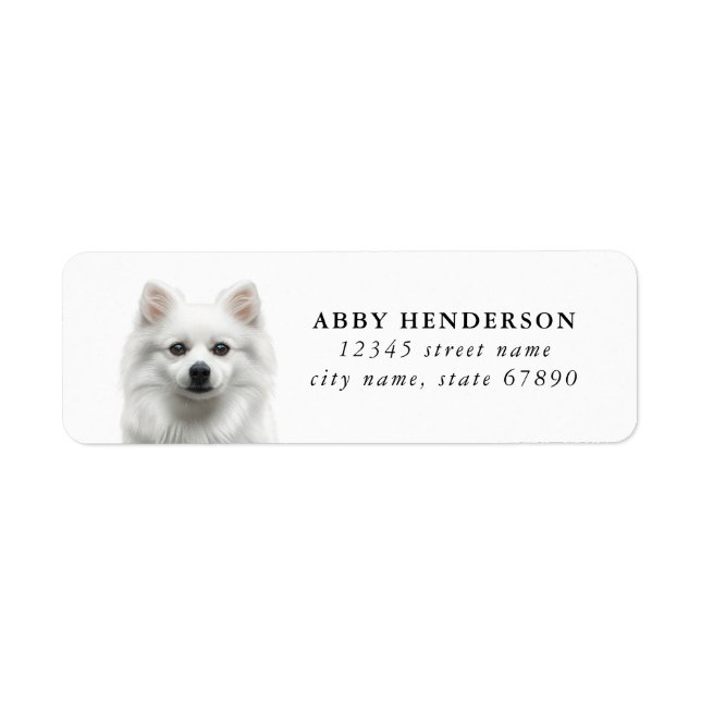 Étiquettes d'adresse de retour de chien Eskimo amé (Devant)