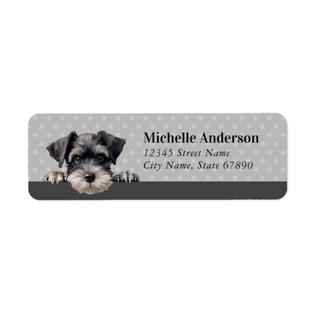 Étiquettes d'adresse de retour de chien Schnauzer (Devant)