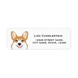étiquettes d'adresse de retour de corgi - tête de 