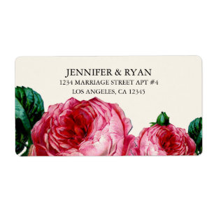 ÉTIQUETTES D'ADRESSE DE RETOUR DE DÉCOUPAGE FLORAL