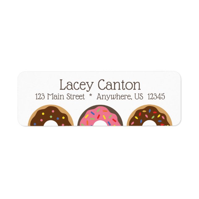 Étiquettes d'adresse de retour de donuts (Devant)