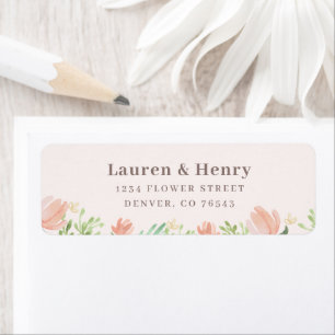 Étiquettes d'adresse de retour de fleurs de printe