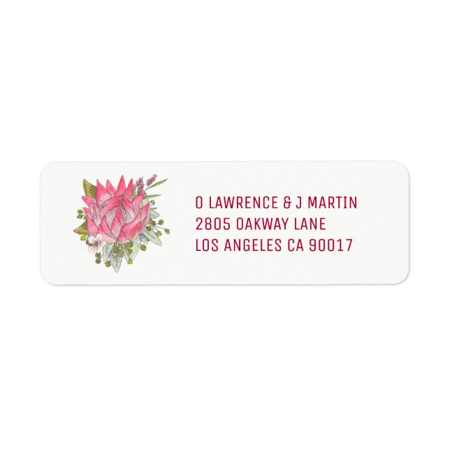 Étiquettes d'adresse de retour de fleurs de thé (Devant)