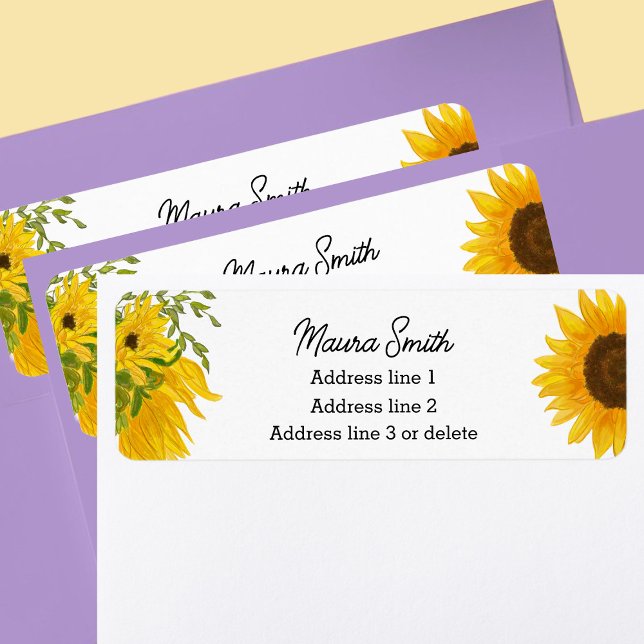 Étiquettes d'adresse de retour de fleurs de tourne (Créateur téléchargé)