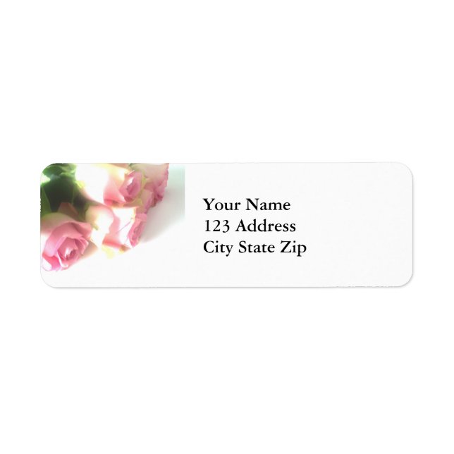 Étiquettes d'adresse de retour de fleurs rose (Devant)