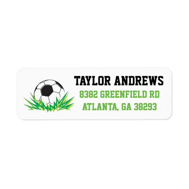 Étiquettes d'adresse de retour de football (Devant)