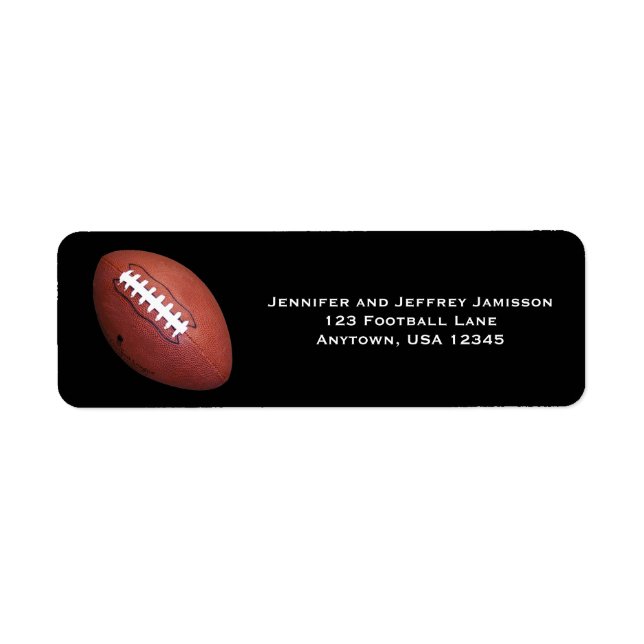Étiquettes d'adresse de retour de football sur noi (Devant)