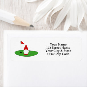 Étiquettes d'adresse de retour de golf de lutin de
