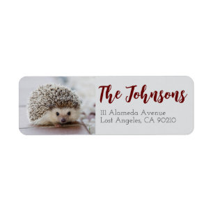 Étiquettes d'adresse de retour de Hérisson Mignon