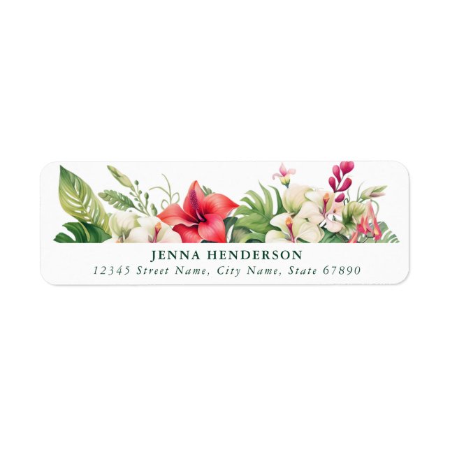 Étiquettes d'adresse de retour de jolies fleurs (Devant)