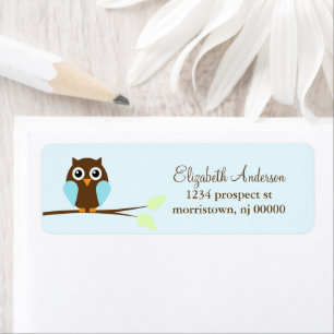 Étiquettes d'adresse de retour de la chouette ble