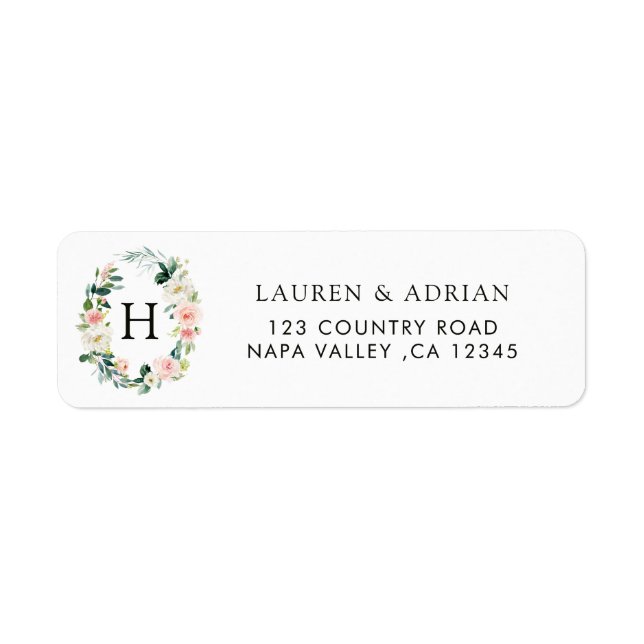 Étiquettes d'adresse de retour de la couronne flor (Devant)