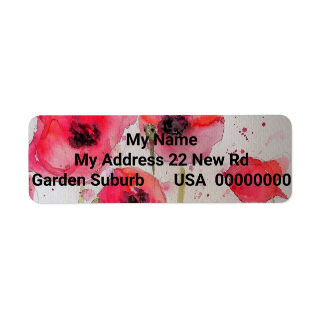 Étiquettes d'adresse de retour de la fleur d'aquar (Devant)