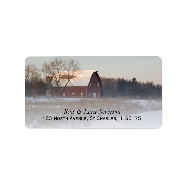 Étiquettes d'adresse de retour de la grange rouge  (Devant)