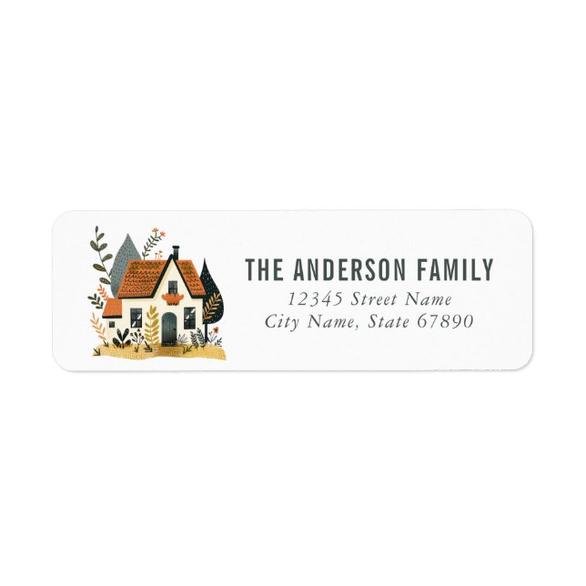 Étiquettes d'adresse de retour de la maison (Devant)