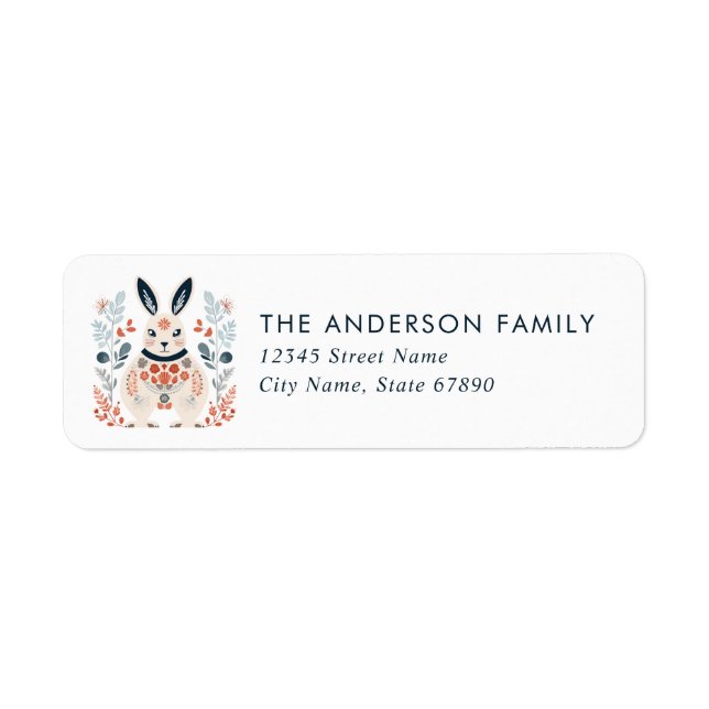 Étiquettes d'adresse de retour de lapin nordique (Devant)