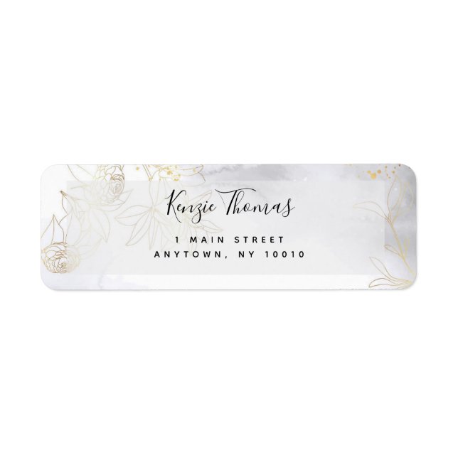 Étiquettes d'adresse de retour de l'aquarelle flor (Devant)