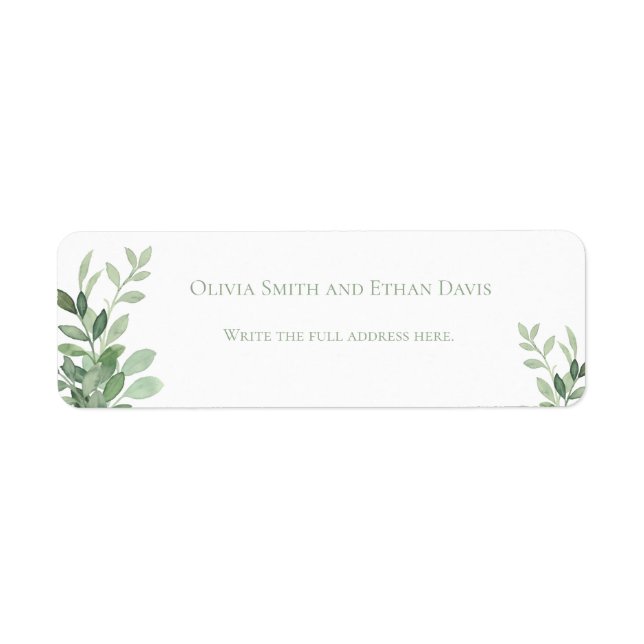 Étiquettes d'adresse de retour de l'arbre d'olivie (Devant)