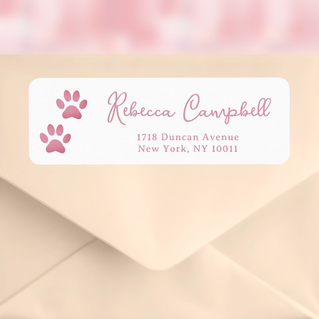 Étiquettes d'adresse de retour de l'Empreinte de p (Paws-ome and Delivered with Style 🐾✉️)