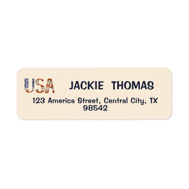Étiquettes d'adresse de retour de l'indicateur USA (Devant)