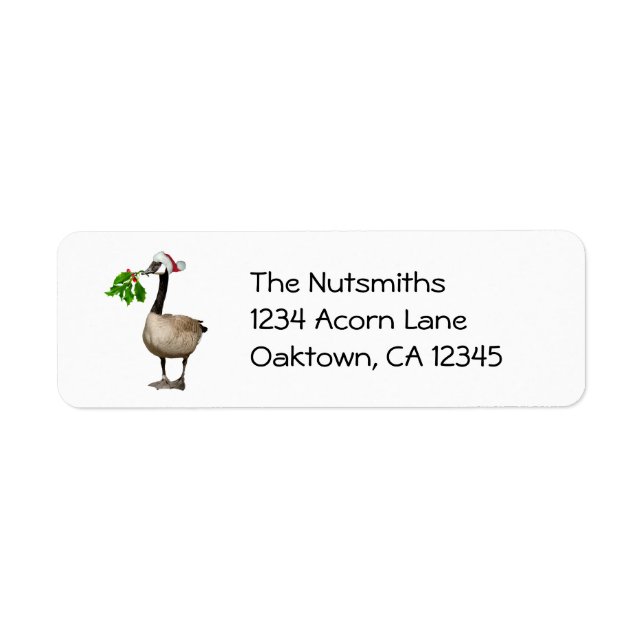 Étiquettes d'adresse de retour de l'oie de Noël (Devant)
