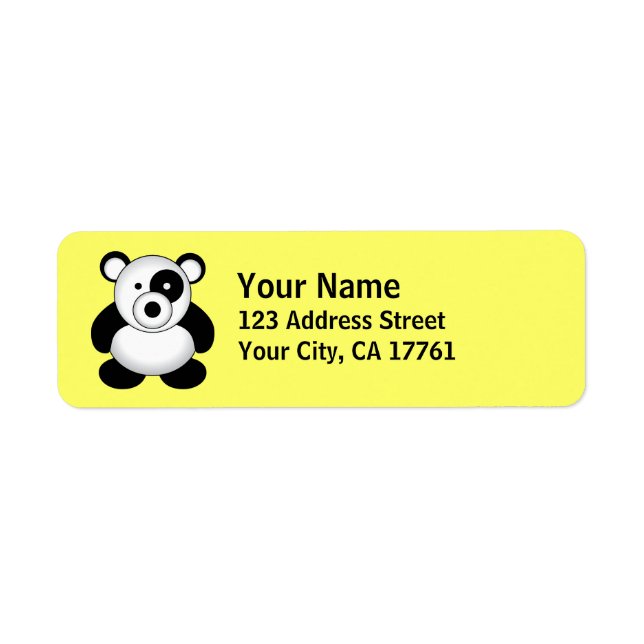 Étiquettes d'adresse de retour de l'ours de Panda (Devant)