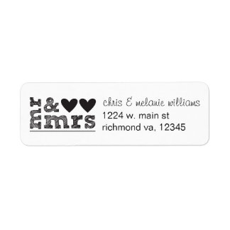 étiquettes d'adresse de retour de m. & mrs