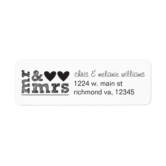 étiquettes d'adresse de retour de m. & mrs (Devant)
