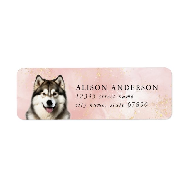 Étiquettes d'adresse de retour de malamute en Alas (Devant)