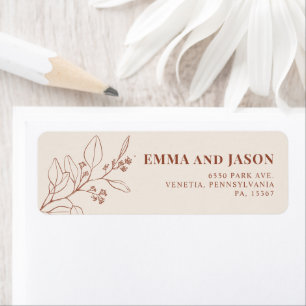 Étiquettes d'adresse de retour de mariage floral b