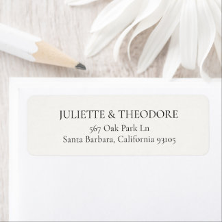 Étiquettes d'adresse de retour de mariage Ivoire &