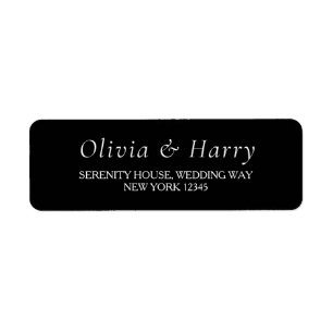 Étiquettes d'adresse de retour de Mariage noir mod