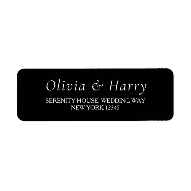 Étiquettes d'adresse de retour de Mariage noir mod (Devant)