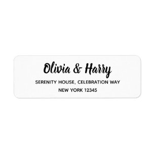 Étiquettes d'adresse de retour de Mariage personna