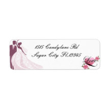 Étiquettes d'adresse de retour de mariée et de cha