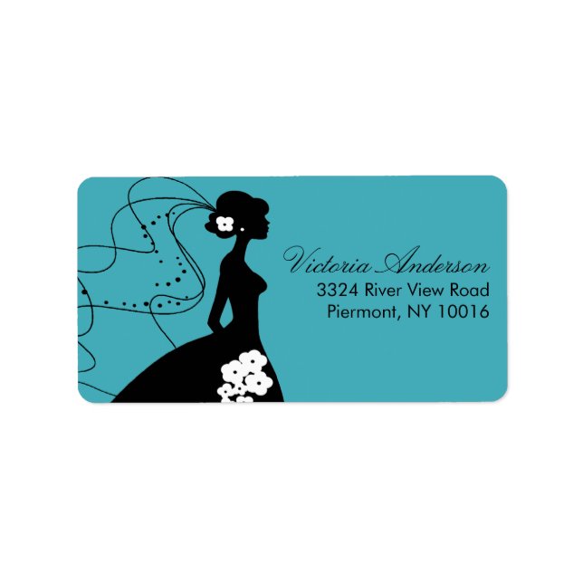 Étiquettes d'adresse de retour de mariée Silhouett (Devant)