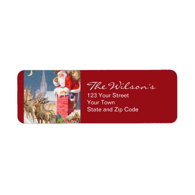 Étiquettes d'adresse de retour de Noël Père Noël v (Devant)
