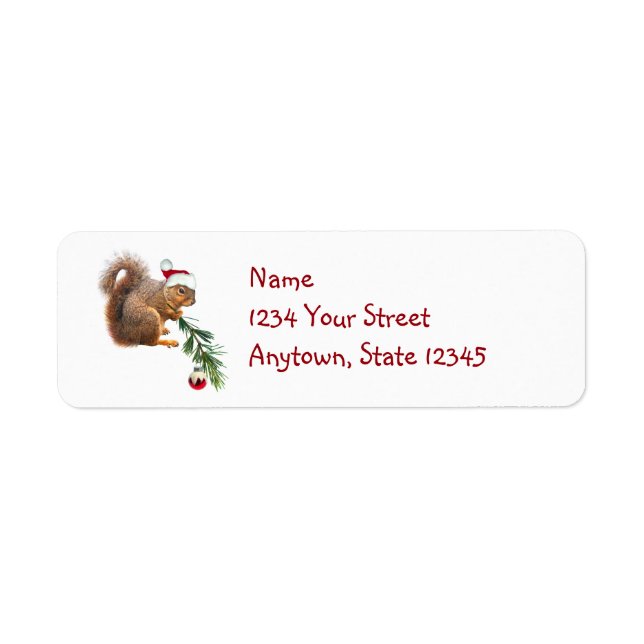 Étiquettes d'adresse de retour de père Noël Squirr (Devant)