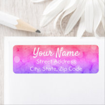 Étiquettes d'adresse de retour de Pink Obmré Bokeh
