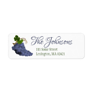 Étiquettes d'adresse de retour de raisins violets