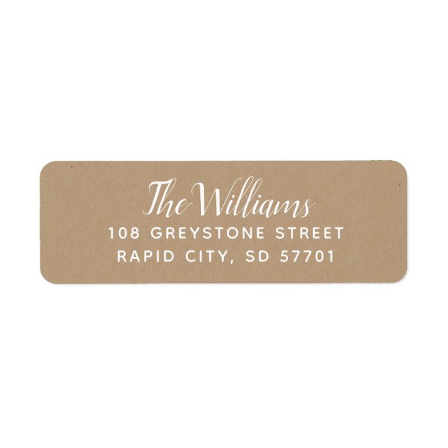 Étiquettes d'adresse de retour de script moderne (Devant)