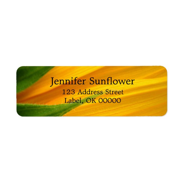 Étiquettes d'adresse de retour de tournesol (Devant)